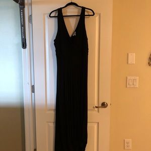 Black cross front tank maxi dress